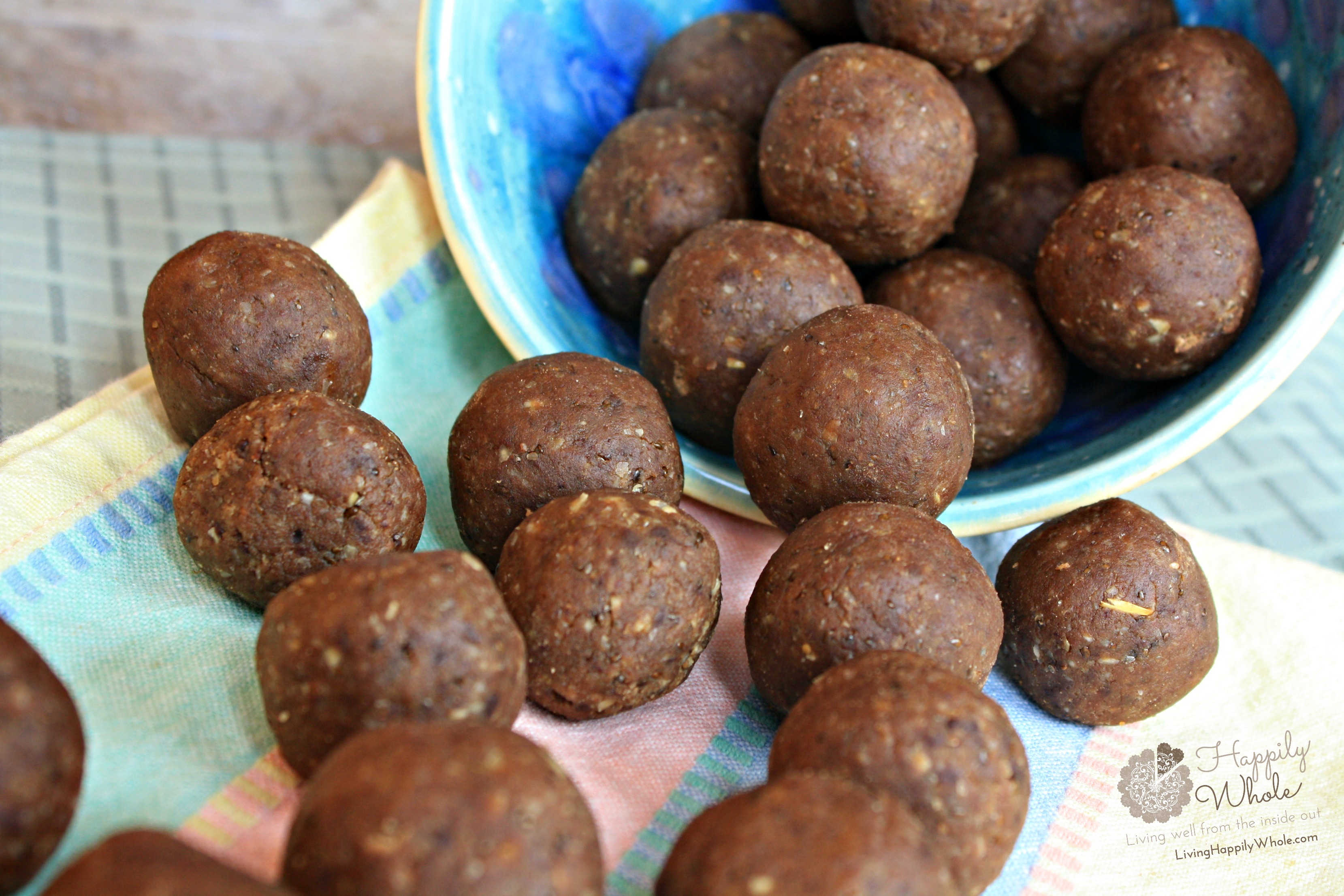 Gluten Free, Sugar Free, High Protein Energy Balls Happily Whole